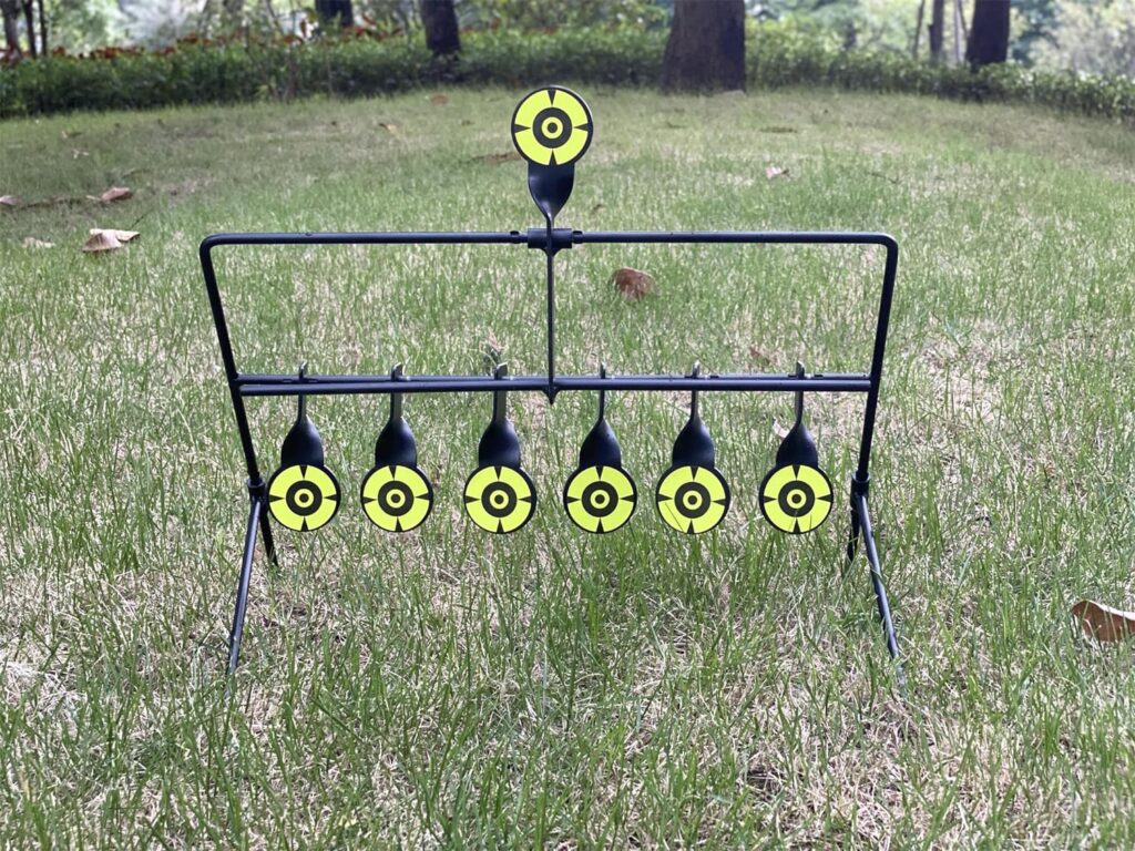 Atflbox Resetting Targets for Airgun Pellet BB Guns,6 Steel Targets for Shooting, Rated for .177 Caliber