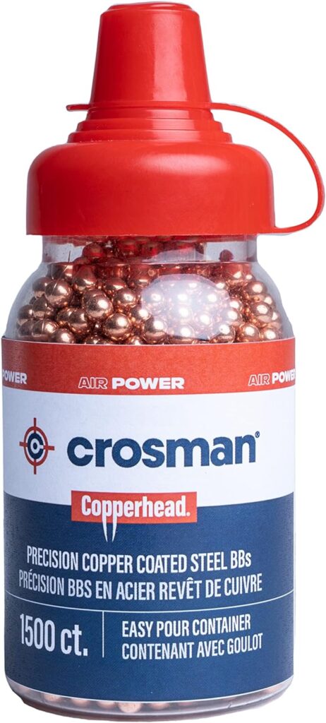 Crosman Copperhead 4.5mm Copper Coated BBs In EZ-Pour Bottle For BB Air Pistols And BB Air Guns