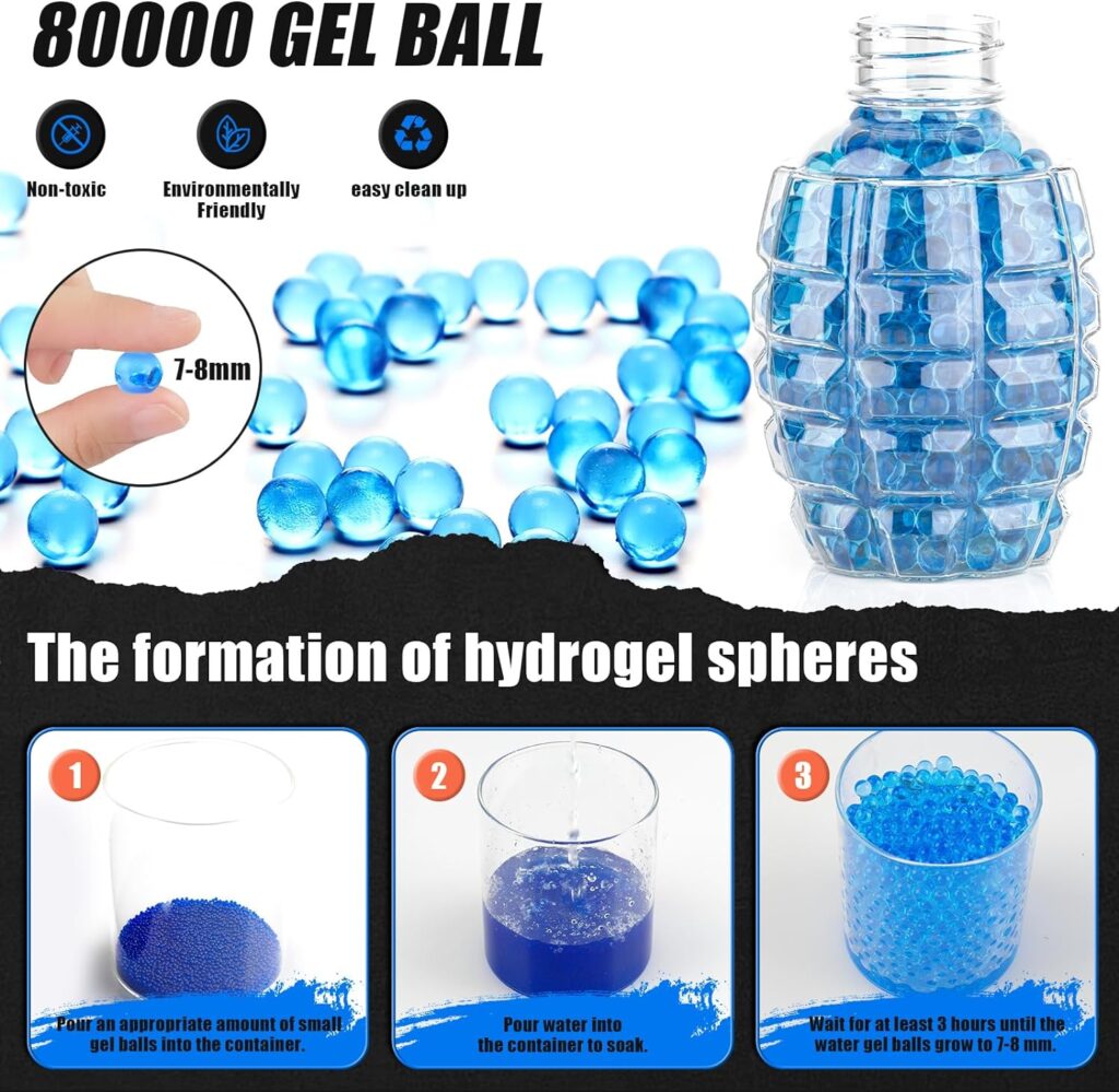 Electric Gel Ball Blaster Toys Splatter Ball Blaster with 80000+ Water Beads, Eco-Friendly Automatic Outdoor Games Toys for Activities Team, Boys and Girls Adult Birthday Gifts Ages 12+ (Dark Blue)