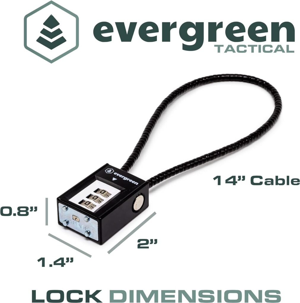 Evergreen Customizable 3 Digit Combination Universal Lock for Handguns, Pistols, Rifles, Shotguns, BB Guns, Firearms