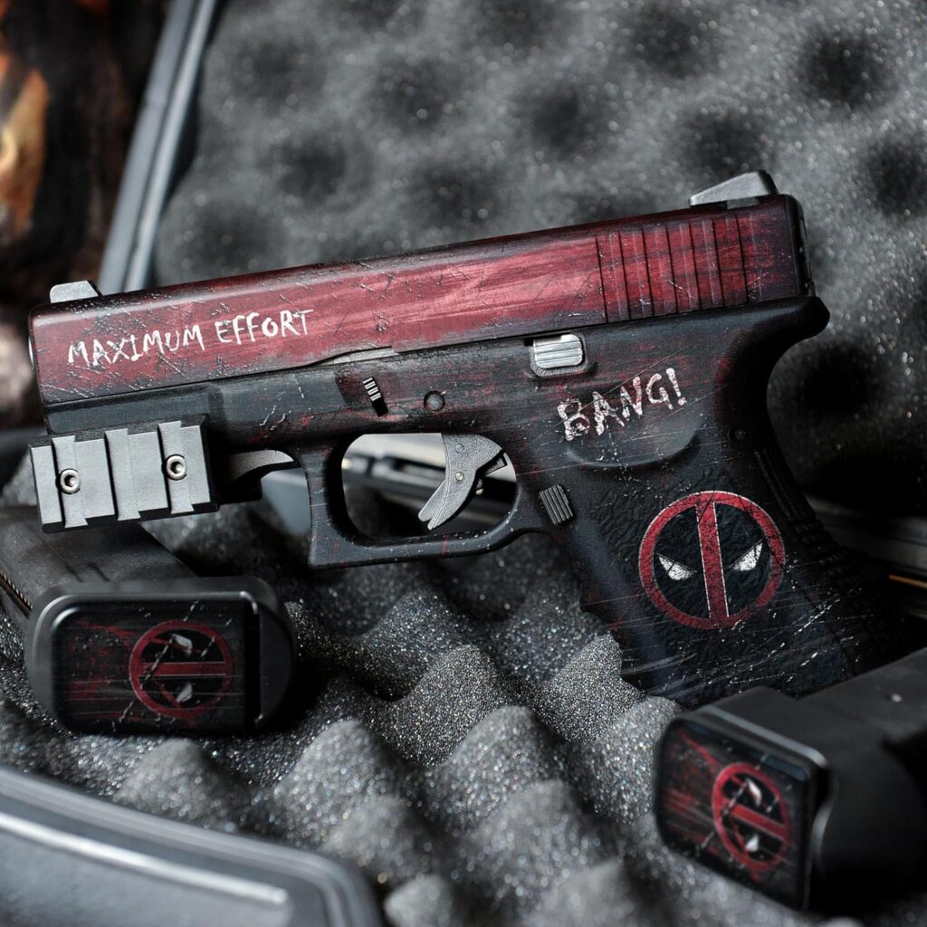 GunSkins Precut Pistol Skin for Glock 19 - Compatible with Airsoft AEG BB Gun - Vinyl Gun Wrap - Easy to Install - 100% Waterproof - Matte Finish - Made in USA