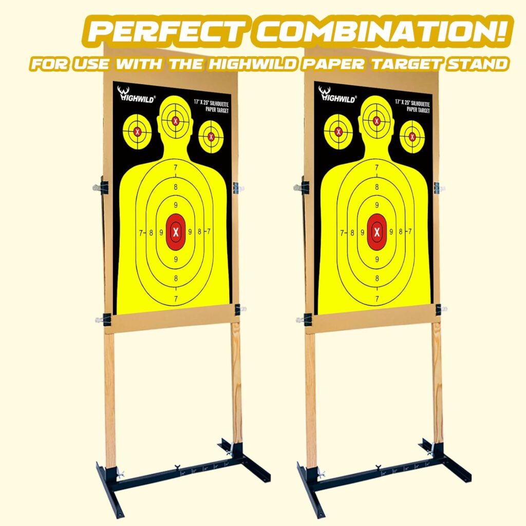 Highwild Shooting Range Silhouette Paper Target - 17X25 Inches - Suitable for Handguns, Rifles, Airguns, BB Guns