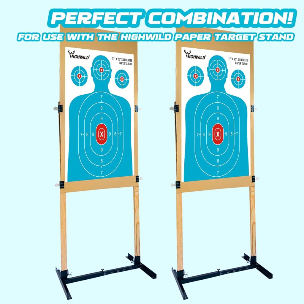 Highwild Shooting Range Silhouette Paper Target - 17X25 Inches - Suitable for Handguns, Rifles, Airguns, BB Guns