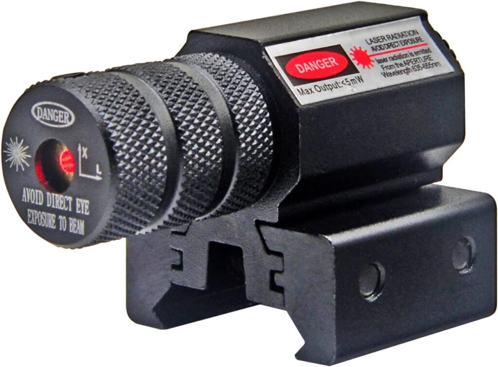 MOSANDON Compact Tactical Red/Green Beam Laser Sight,Laser Dot Sight Scope for Rifles Pistols Handguns fits Standard 20mm/11mm Picatinny Rail Mount