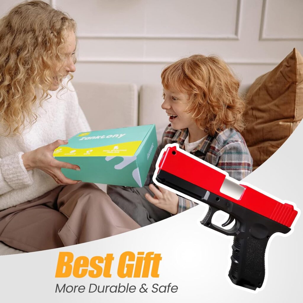 Soft Bullet Toy Gun - Blaster with Shell Ejecting - DurableIdeal Toy Gun Gift Box for Christmas Halloween Present for Boys Girls Adults Age 3+