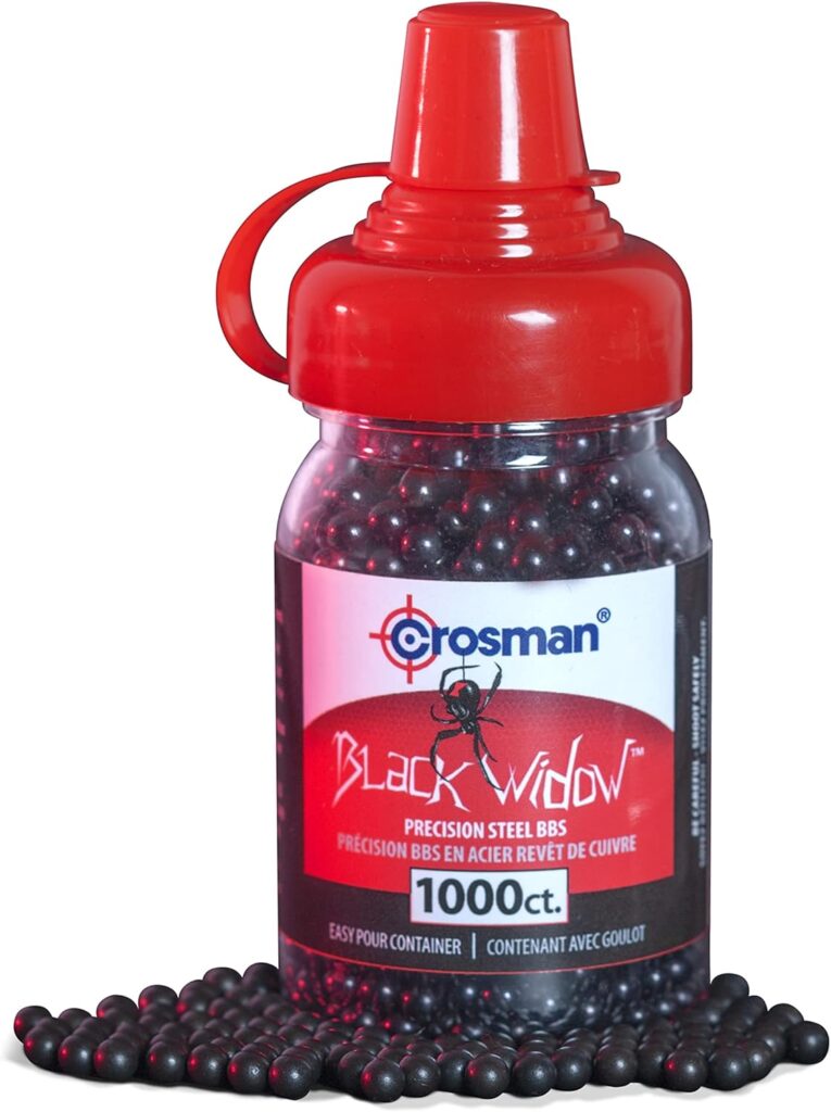Crosman CBW1K Black Widow 4.5mm Black-Coated BBs, Grain Weight: 5.23 (1000-Count)